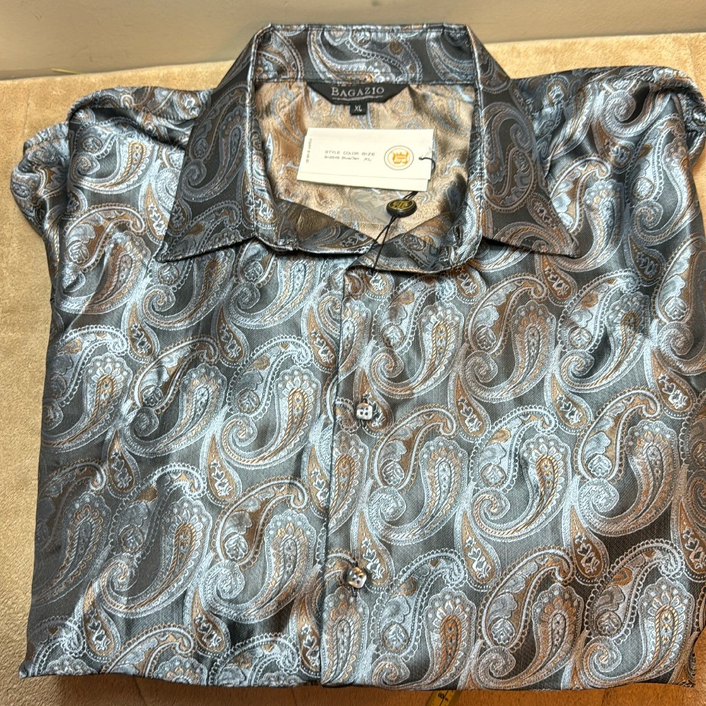 BAGAZIO paisley button down shirt